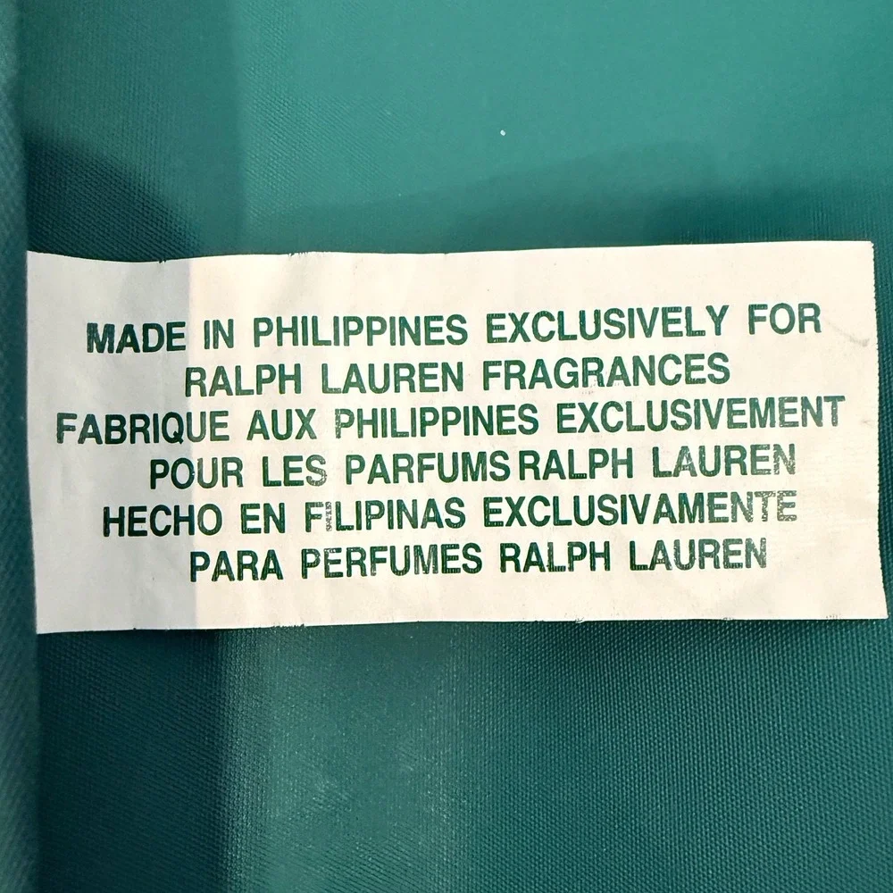 Polo Ralph‎ Lauren Green Nylon Oversized Tote Bag Zip Top Weekender Travel Bag